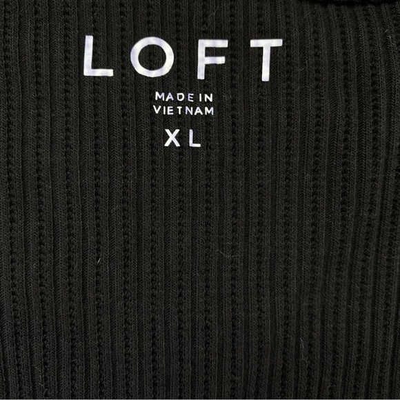 Woman’s LOFT ribbed long sleeve square neckline top size XL - Picture 2 of 3